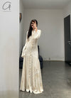 Mutedance 24 Autumn and Winter Button Lapel Long Sleeve Dress MD-MD24FW82-hoary MD24FW82 MD24FW83